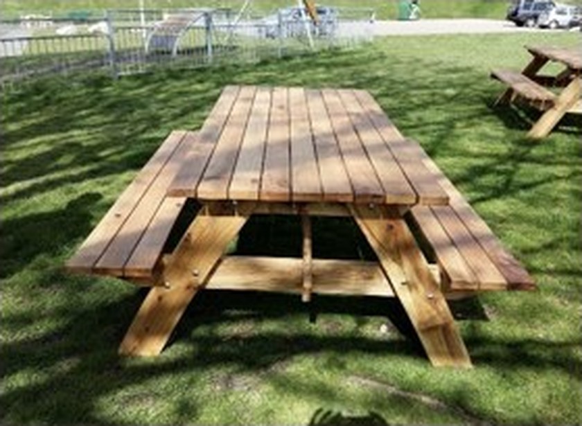 Finished timber picnic table