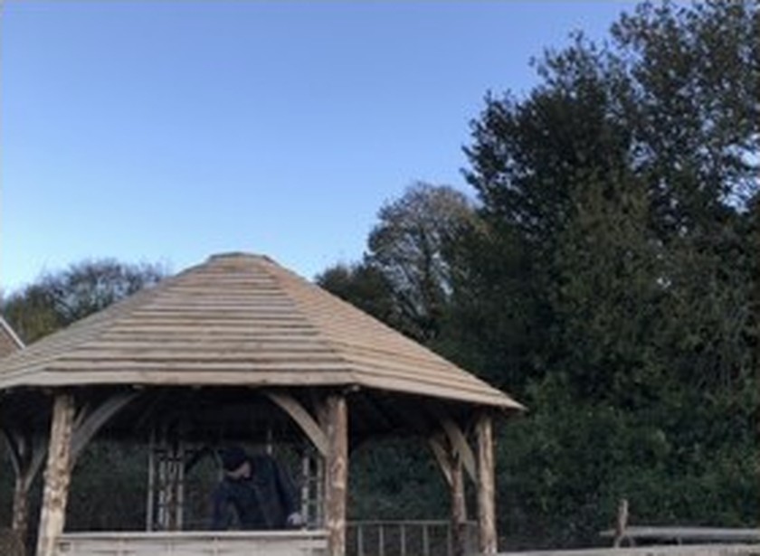 Completed timber roundhouse